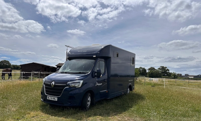 Marlborough stud horsebox, 3.5 tons, padded stalls, stallion partition, CCTV, Fans with thermostatic control, aircon in passenger area, regularly serviced and maintained, fully insured including care custody and control, and breakdown cover.